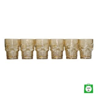 💀 Set x6 Vasos Cerveceros Calavera Dorado 400ml — Brinda con Fuerza y Estilo en Cada Reunión
