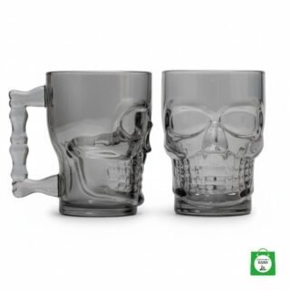 💀 Vaso Cervecero Calavera Negro 400ml — Oscuro, Poderoso y Único, Ideal para los que van con Todo