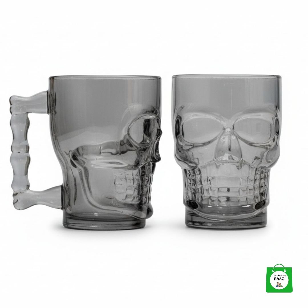 💀 Vaso Cervecero Calavera Negro 400ml — Oscuro, Poderoso y Único, Ideal para los que van con Todo