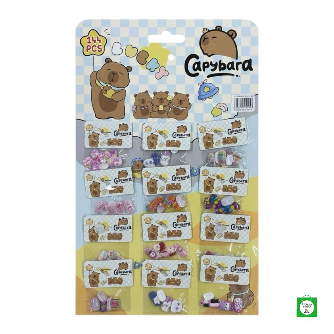 🦫 Kit Uñas Acrílicas Diseño Capibara — Tiernas, Únicas y Listas para Aplicar al Instante