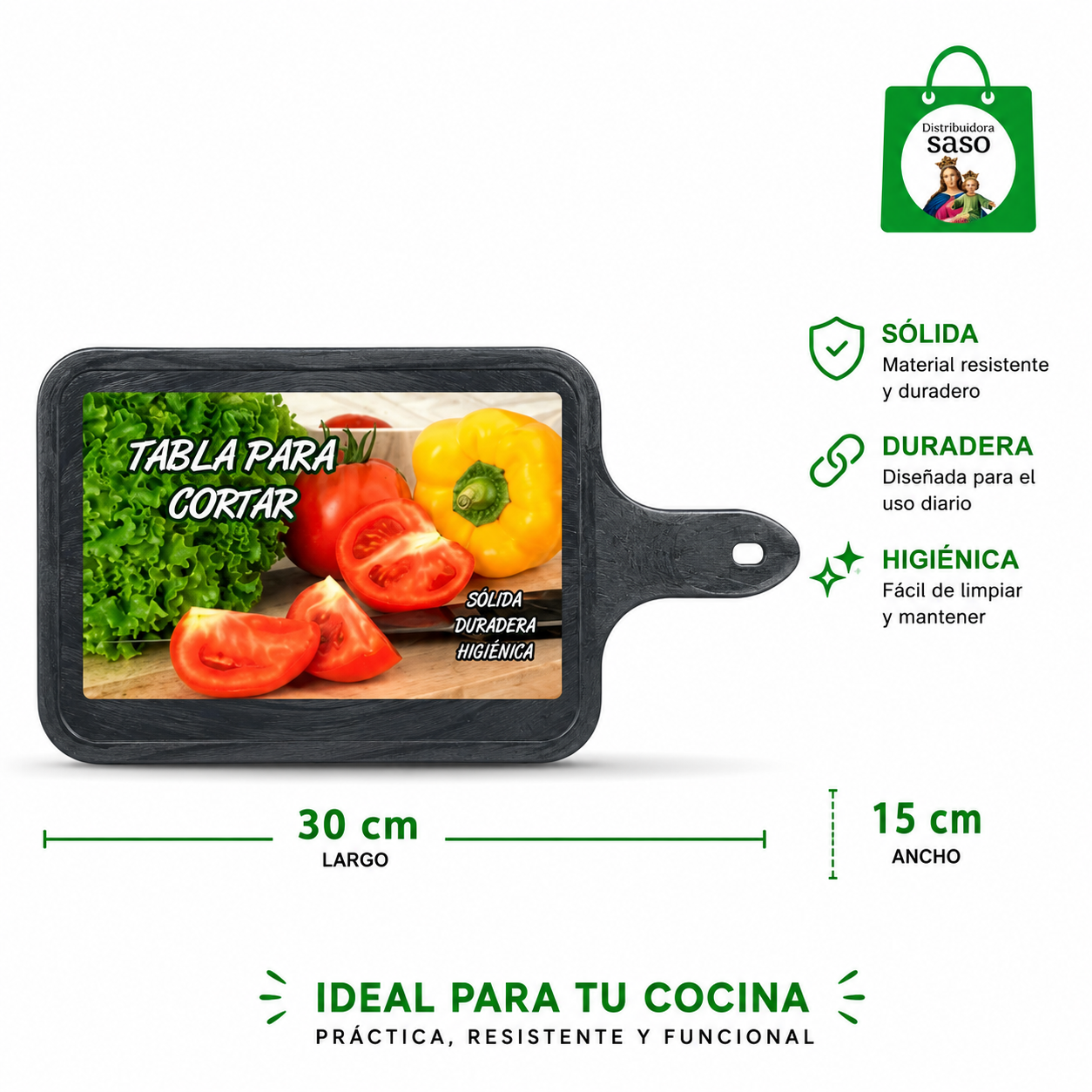 Tabla de Picar Plástica – Superficie Resistente para Cortar Alimentos en Cocina