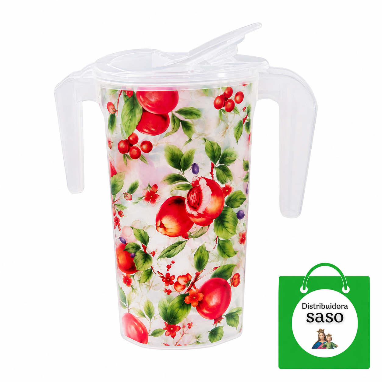 Jarra para Jugo 1 Litro – Jarra Plástica para Bebidas Frías, Jugos, Agua y Refrescos