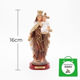 Virgen del Carmen de 16 cm – Figura Religiosa Decorativa para el Hogar