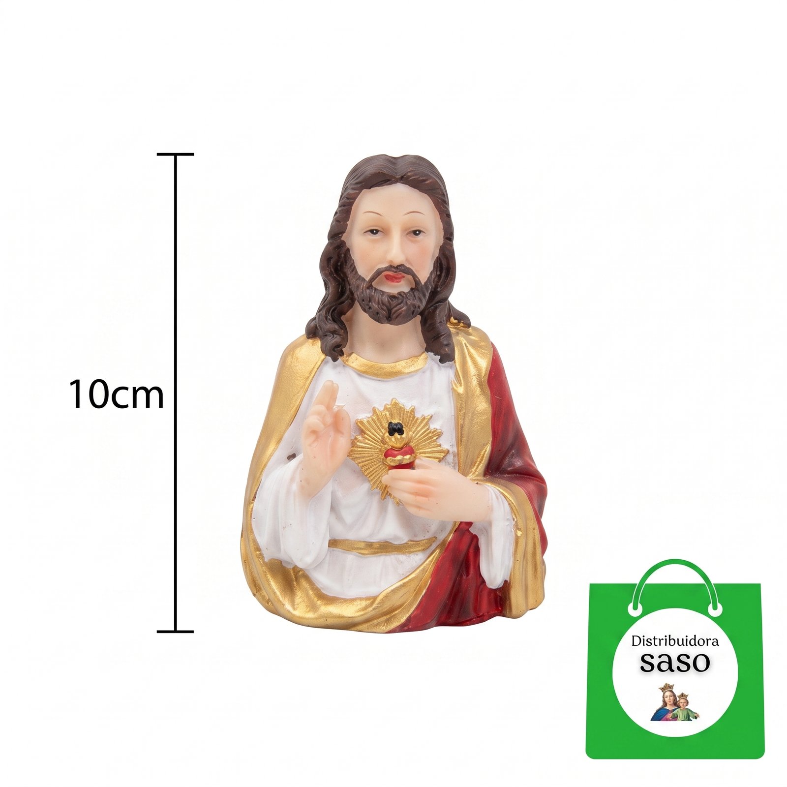 Corazón de Jesús de 10 cm – Figura Religiosa Decorativa