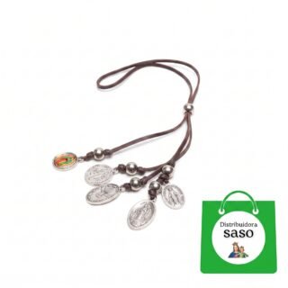 Escapulario con Medallas Metálicas – Accesorio Religioso de Devoción