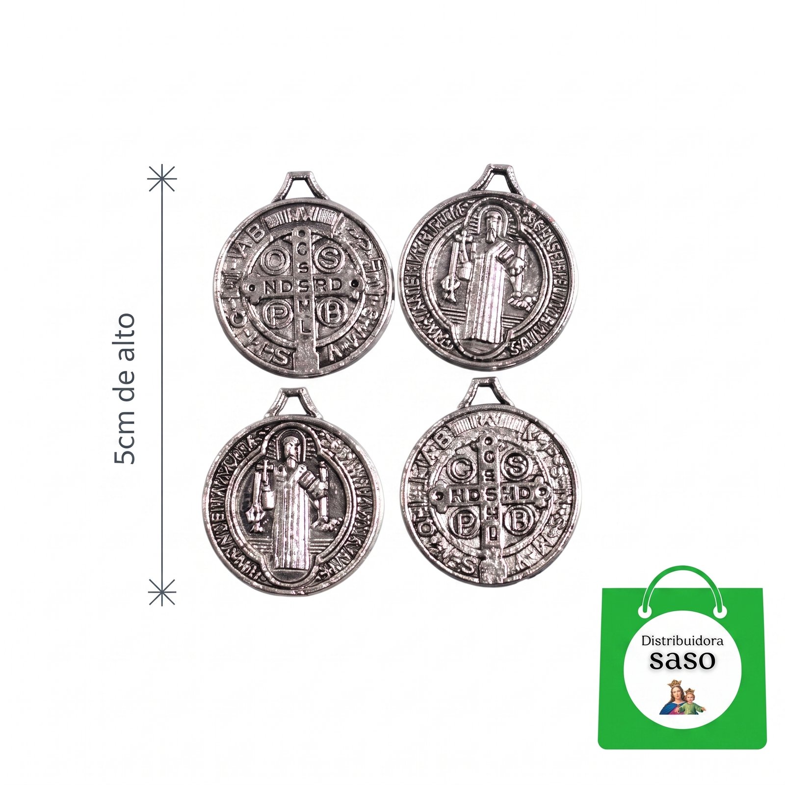 Medalla de San Benito de 5 cm – Medalla Religiosa de Protección