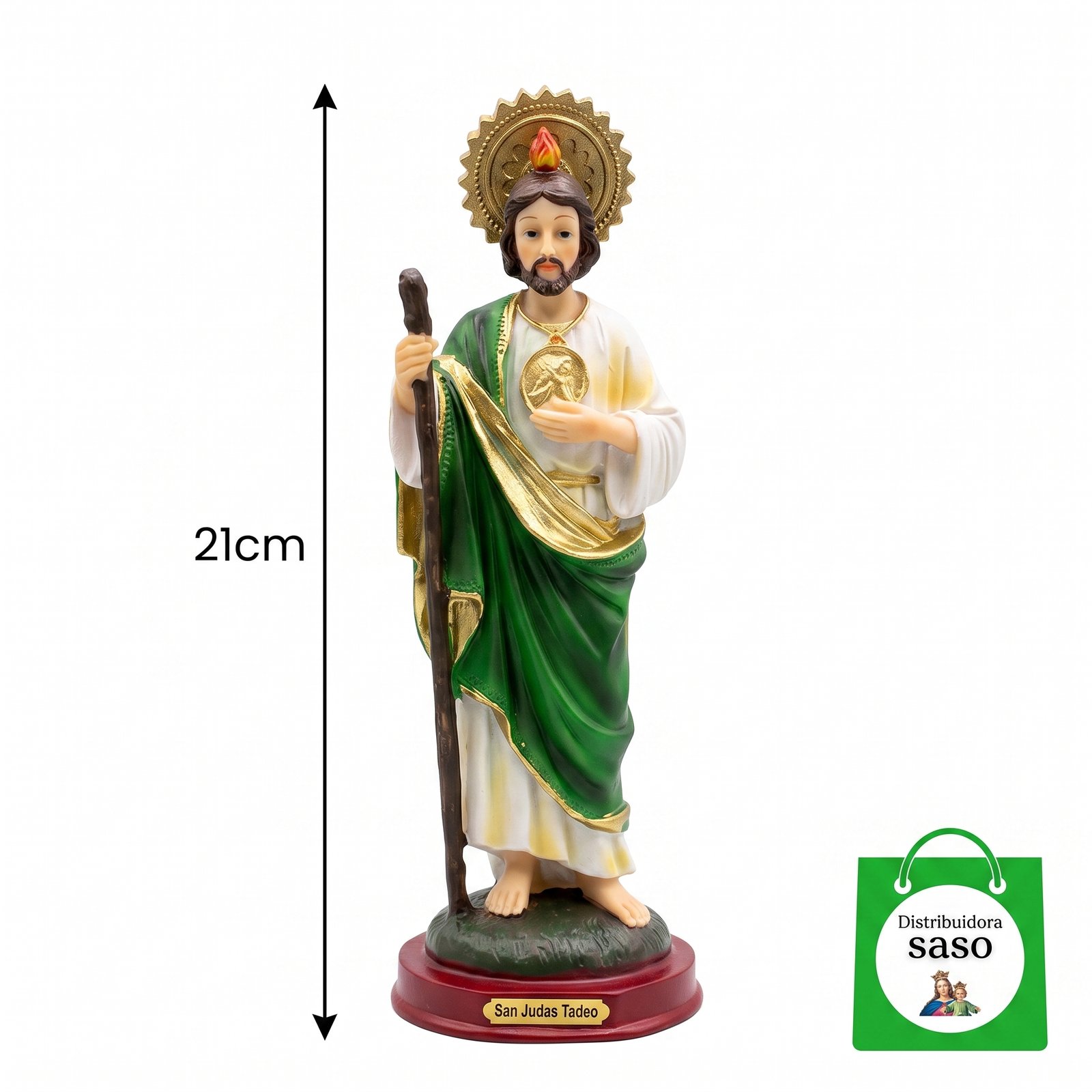 San Judas Tadeo de 21 cm – Figura Religiosa Decorativa