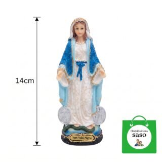 Virgen Milagrosa de 14 cm – Figura Religiosa Decorativa