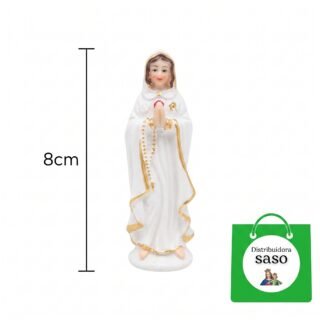 Virgen Rosa Mística de 8 cm – Figura Religiosa Decorativa
