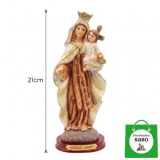 Virgen del Carmen de 21 cm – Figura Religiosa Decorativa