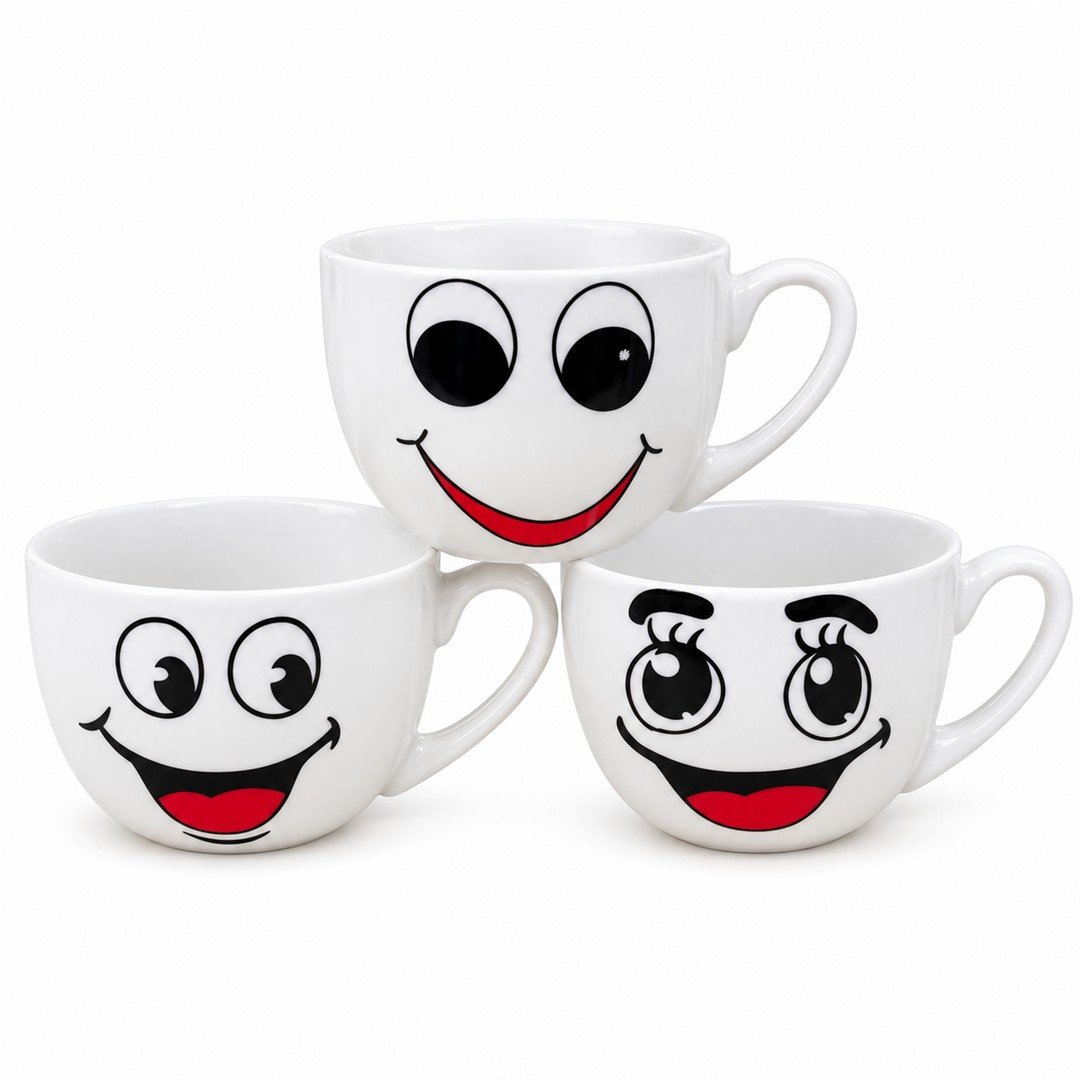 Pocillo para Chocolate con Diseño de Cara Feliz