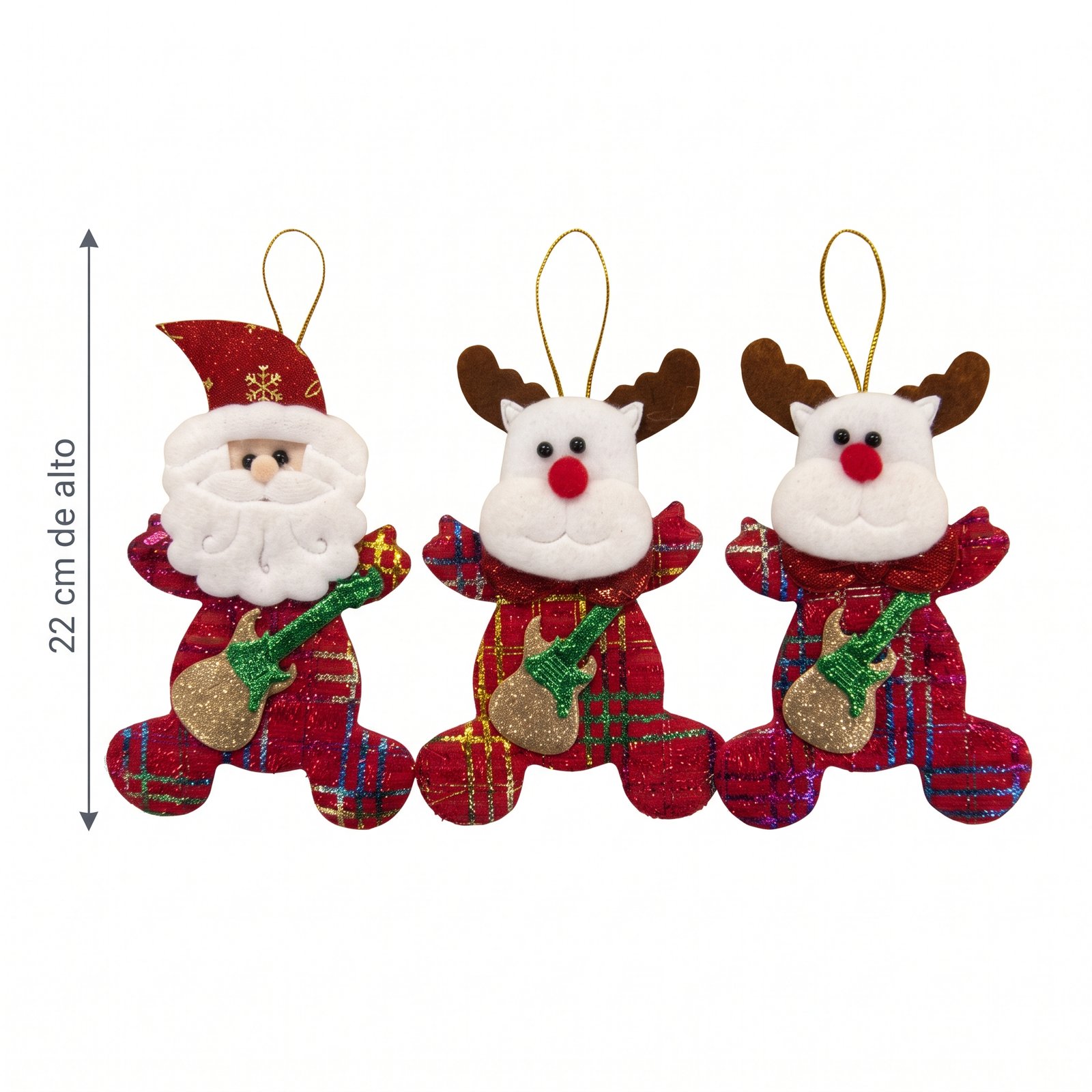 Docena de muñecos decorativos para árbol de Navidad 22 cm