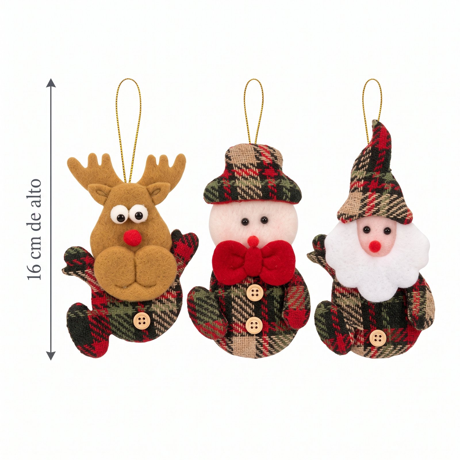 Docena de muñecos decorativos para árbol de Navidad 16 cm
