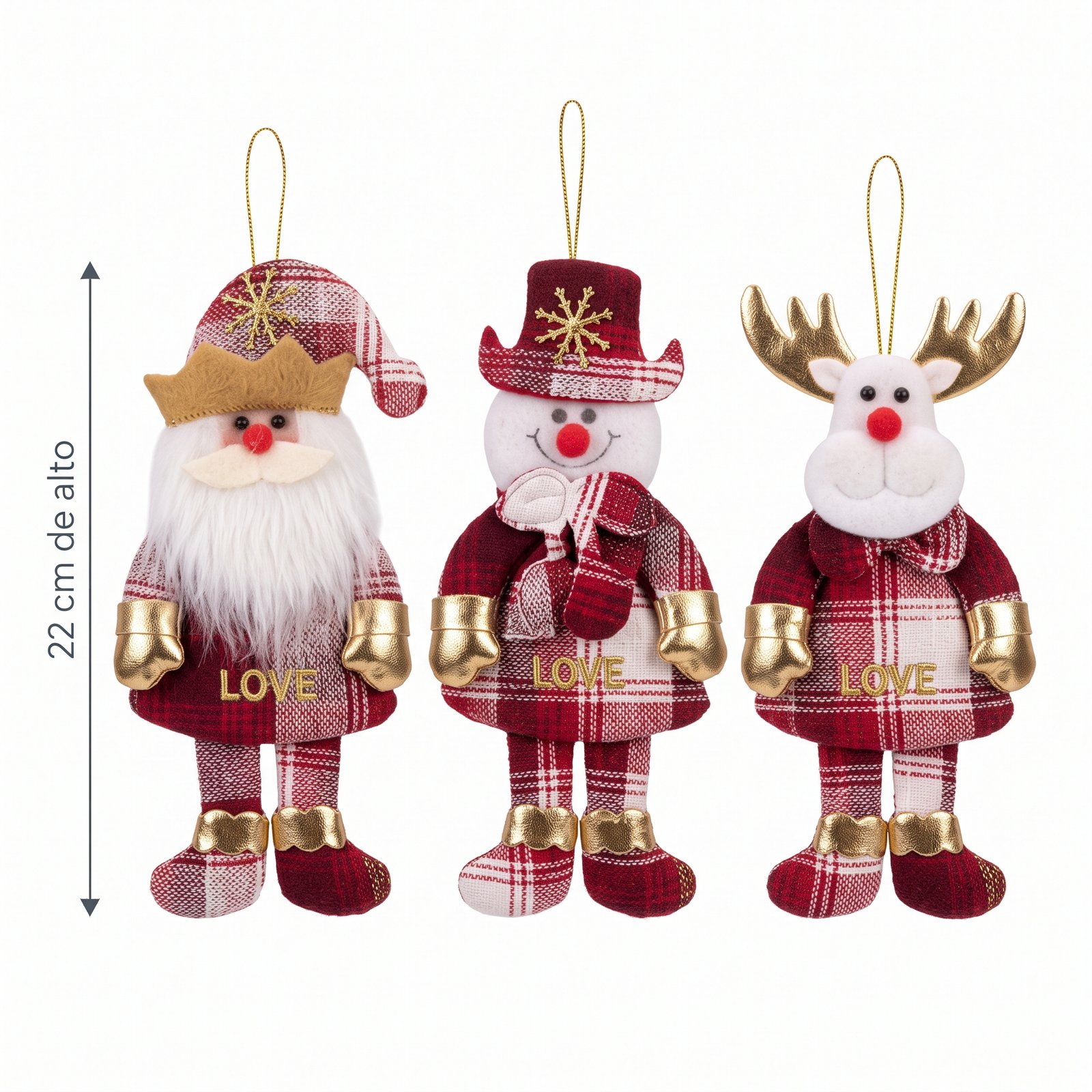 Muñeco decorativo para árbol de Navidad 22 cm