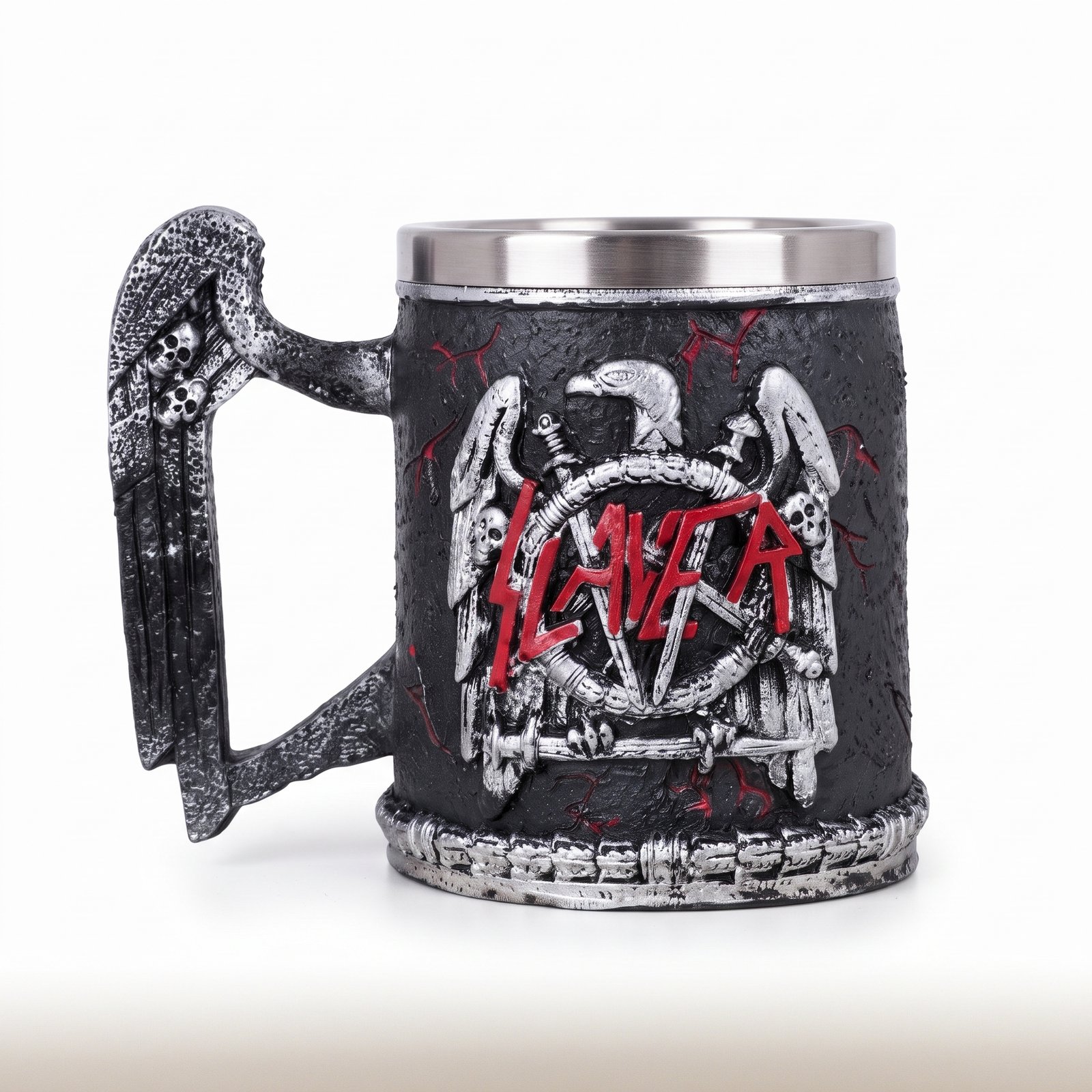 Mug Metálico Tipo Tankard con Diseño de Slayer