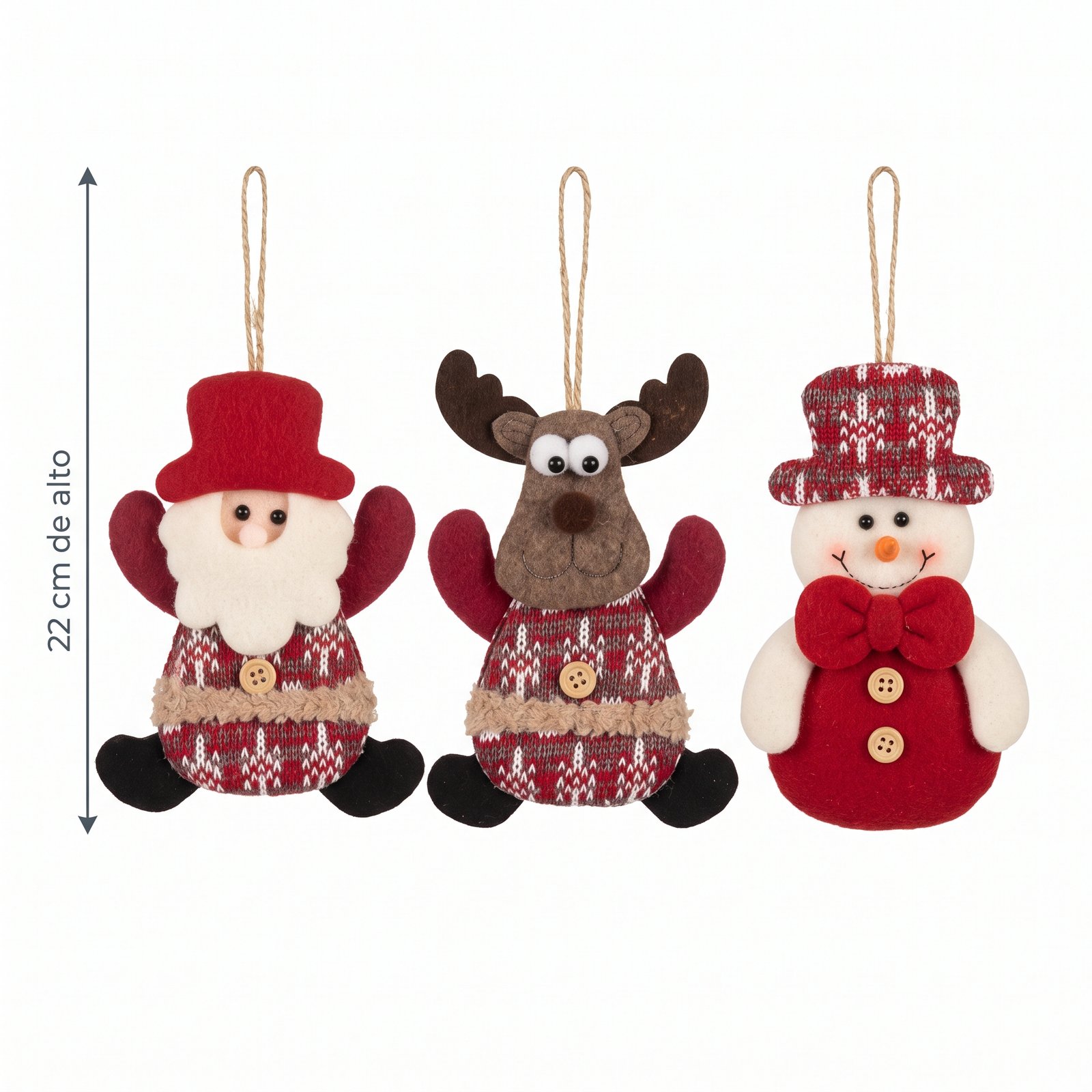 Docena de muñecos decorativos para árbol de Navidad 22 cm