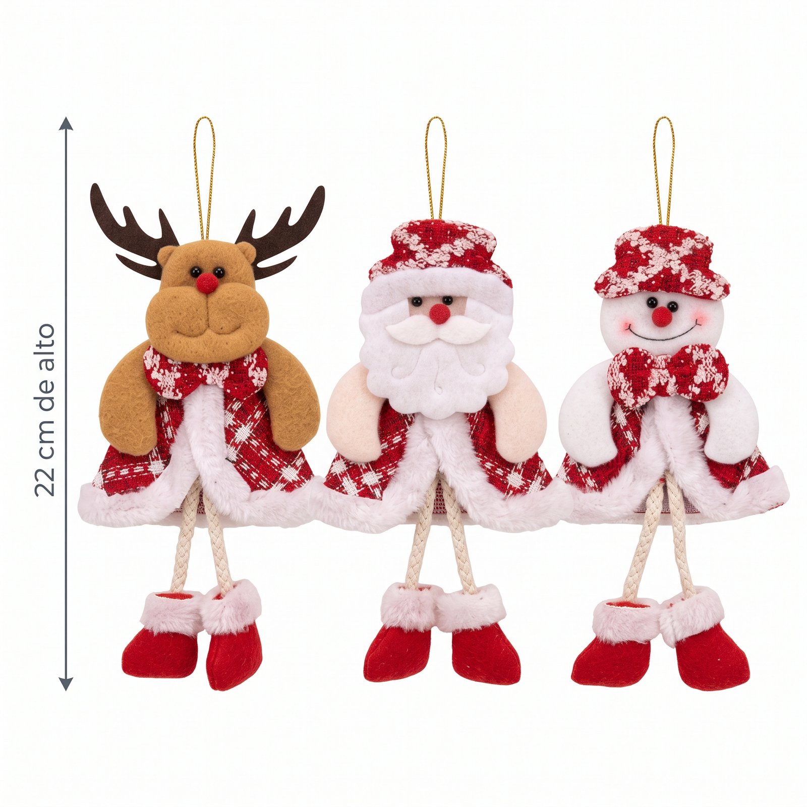Docena de muñecos decorativos para árbol de Navidad 22 cm