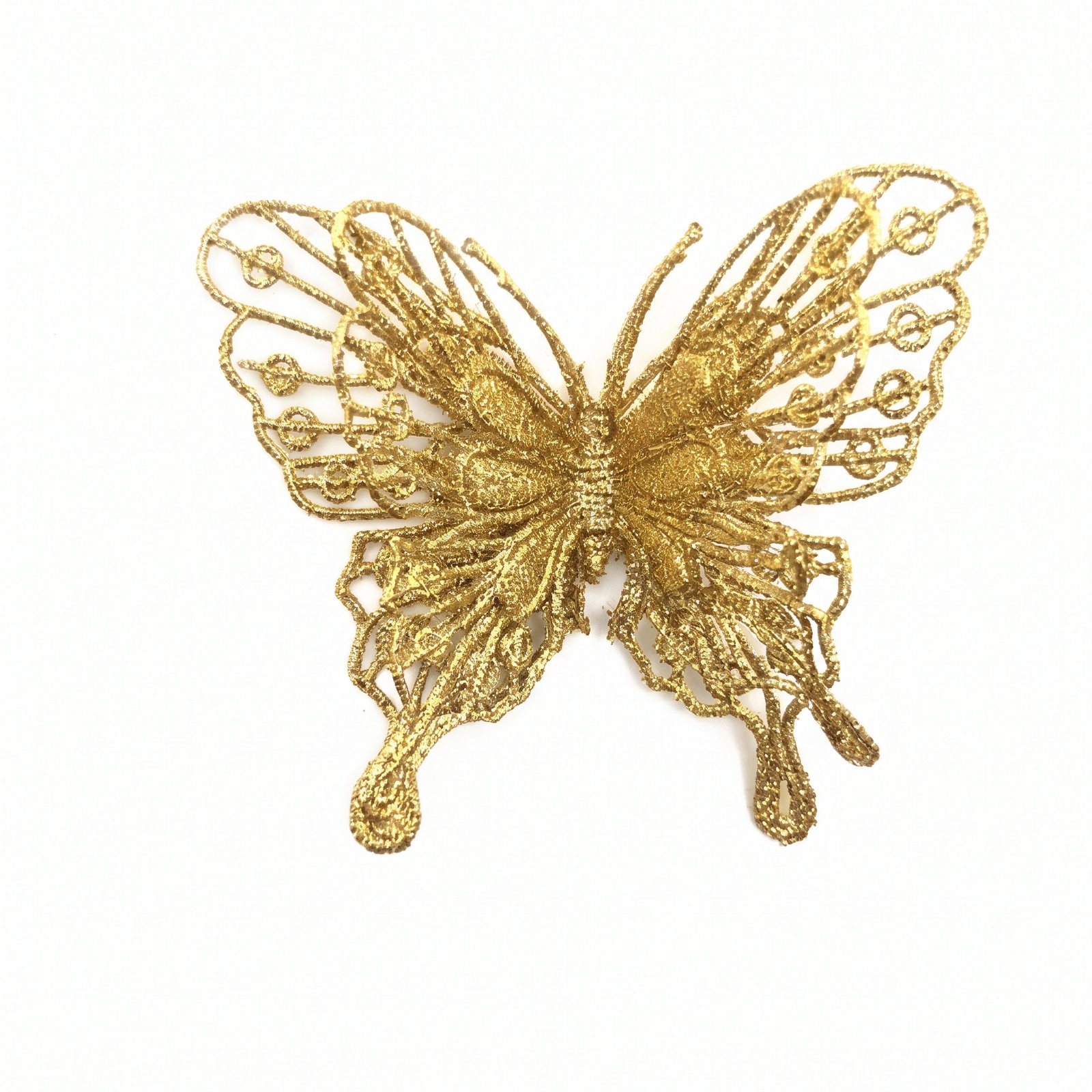 Set de 2 mariposas decorativas doradas de 10 cm