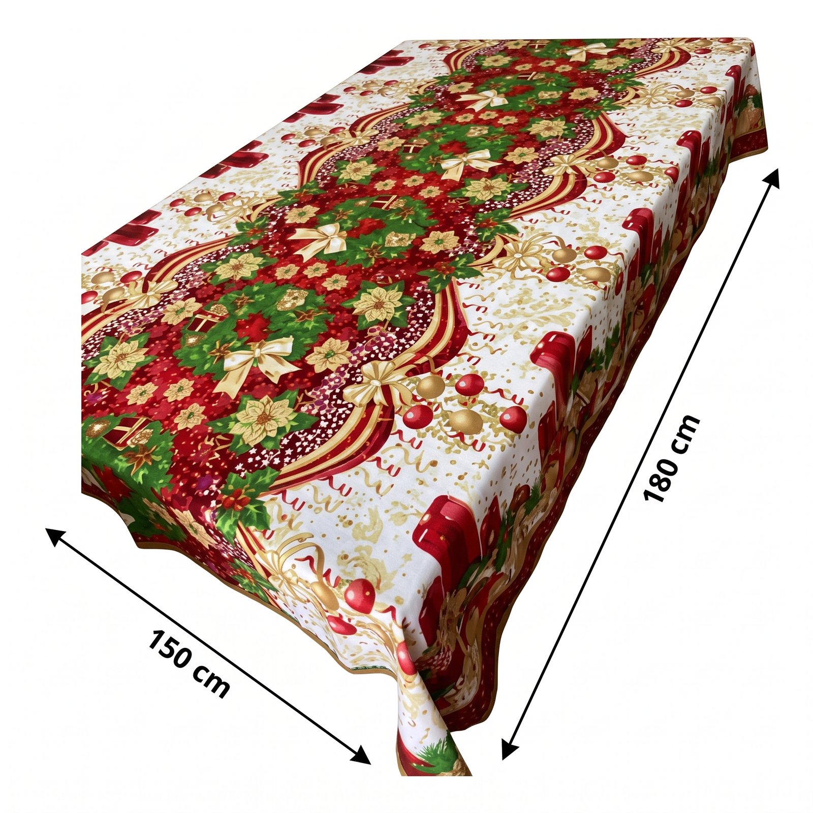 Mantel navideño para mesa de 1,50 x 1,80 m